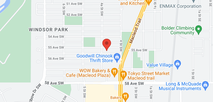 map of 431 55 Avenue SW